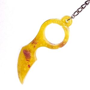 Floral yellow d a g g e r keychain